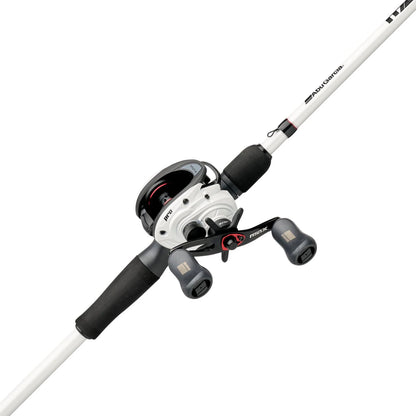 Fishing rod and reel set on a white background