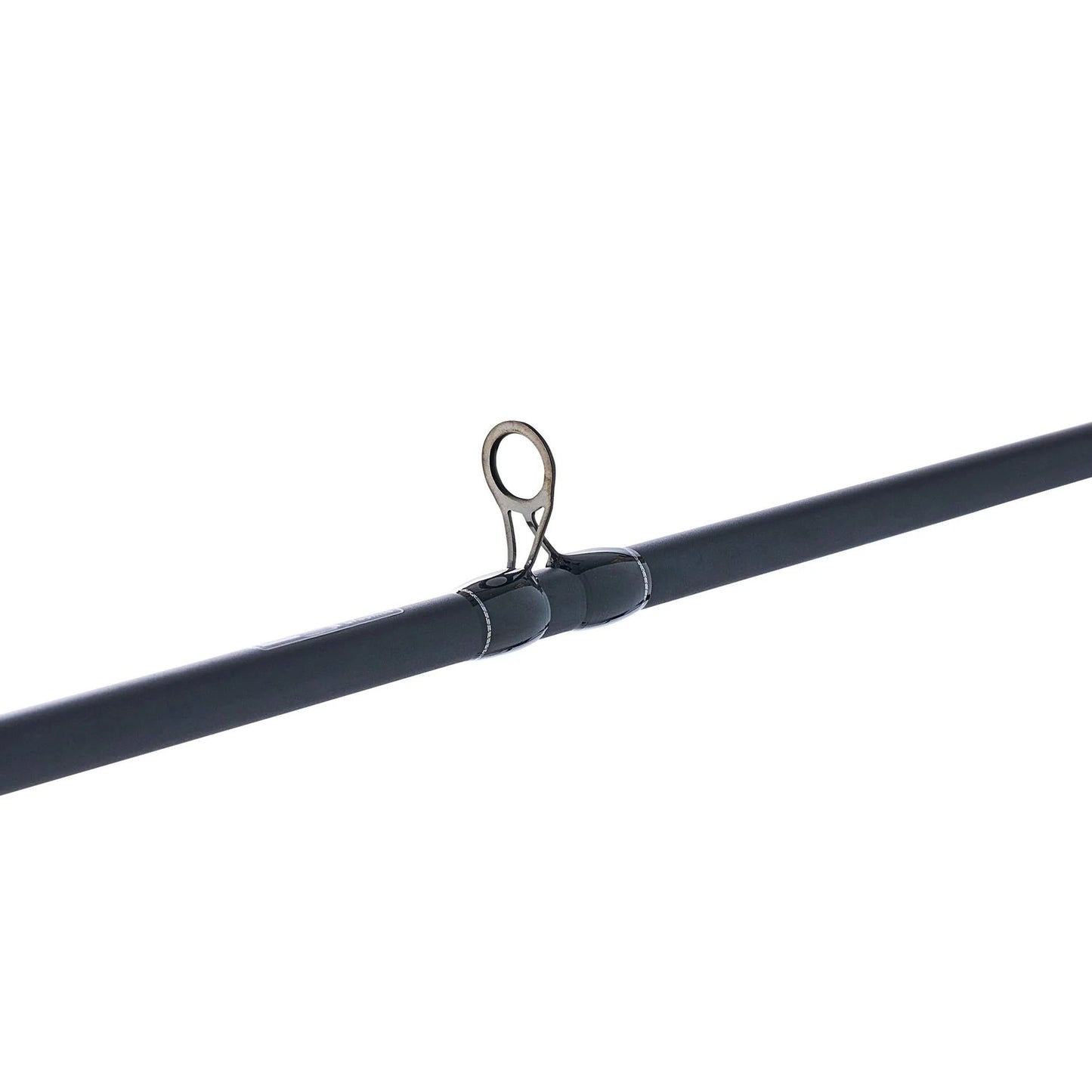 Fishing rod with a reel on a white background