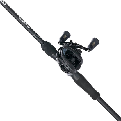 Fishing rod and reel combo on a white background