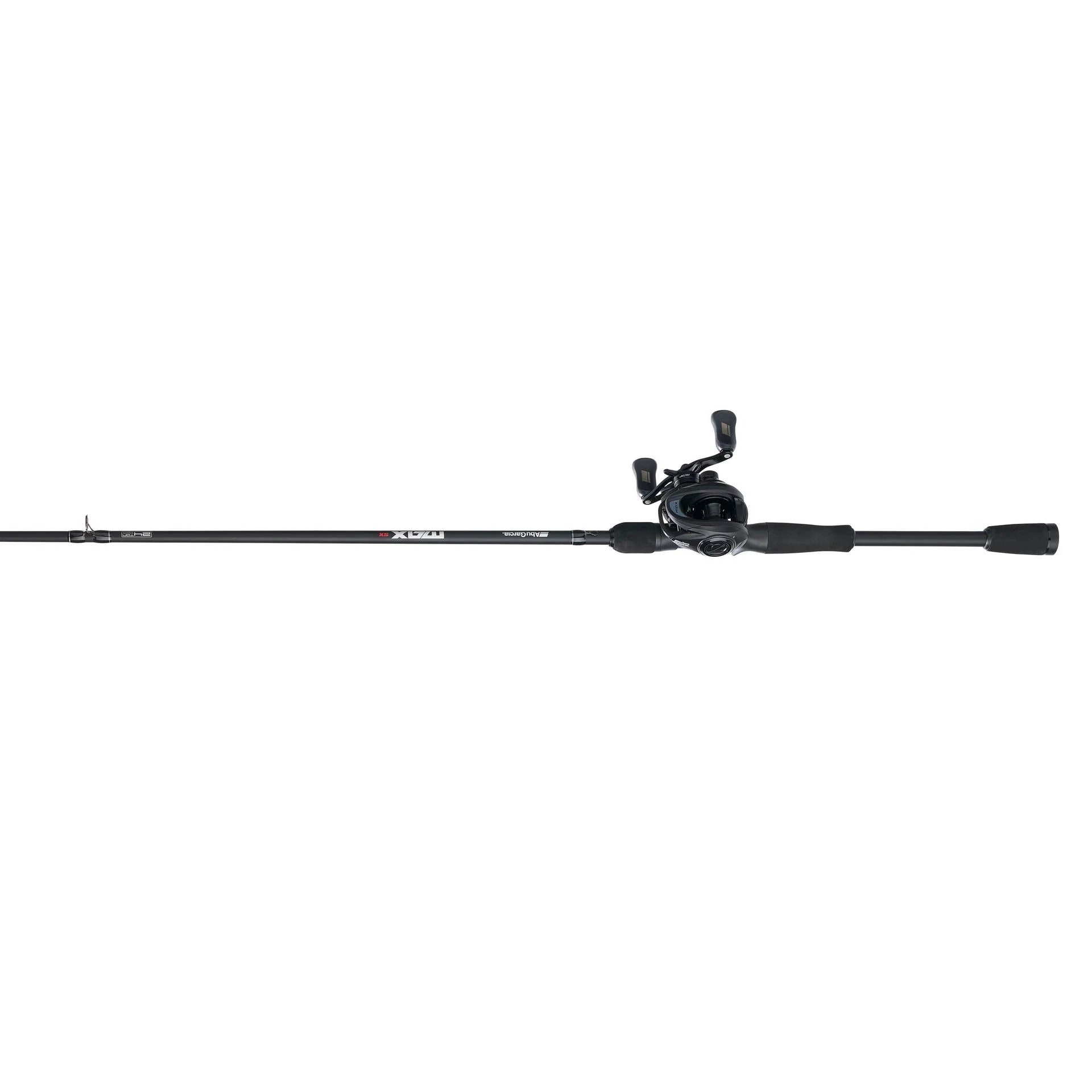 Fishing rod and reel combo on a white background