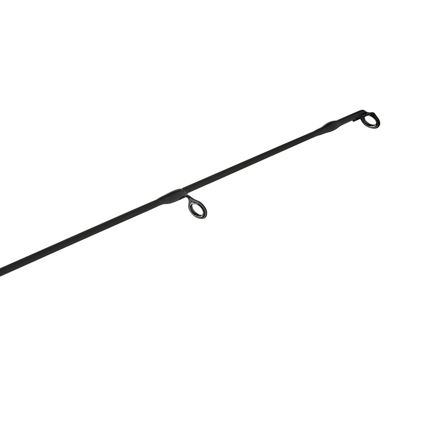 Black metal rod with a hook on a white background