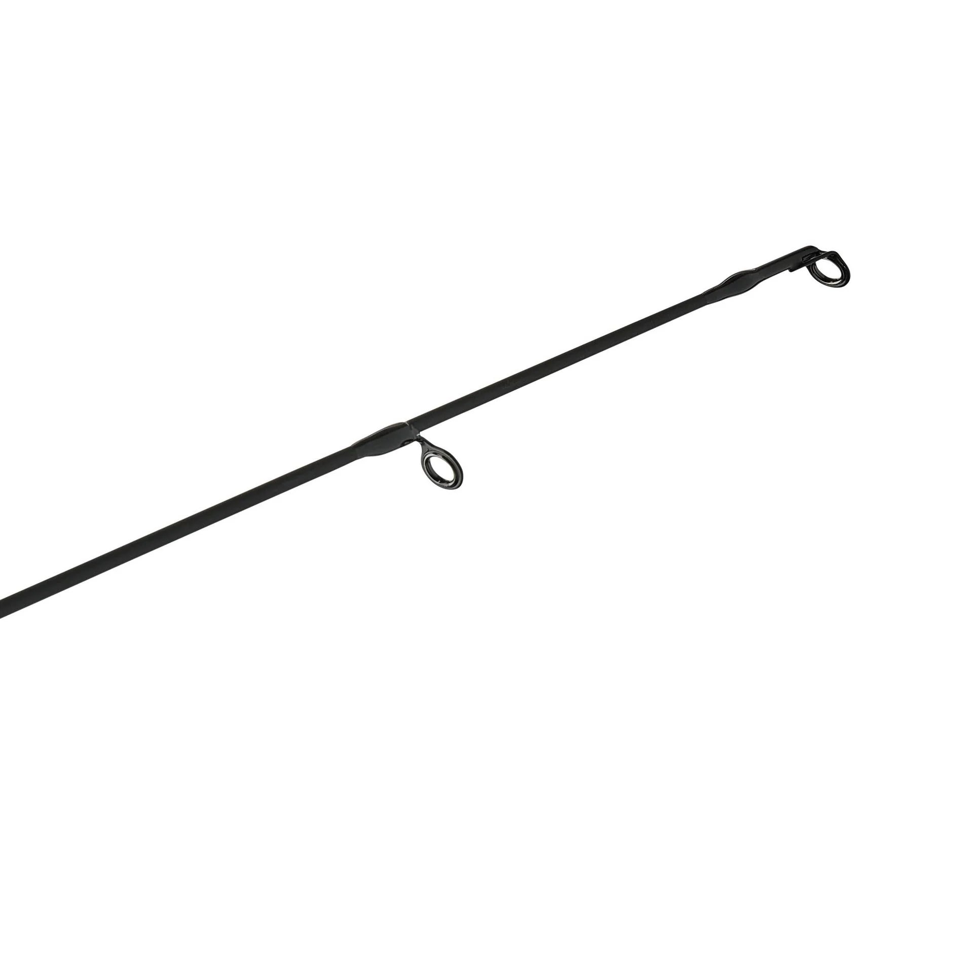 Black metal rod with a hook on a white background