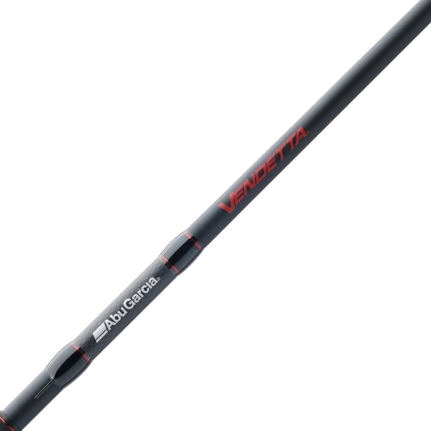 Fishing rod with Abu Garcia branding on a white background