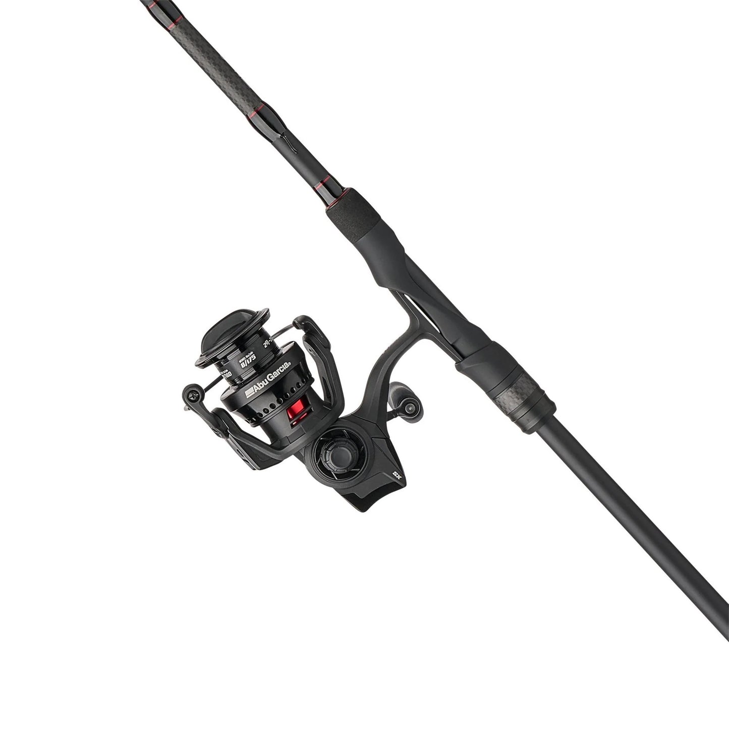Fishing rod and reel combo on a white background