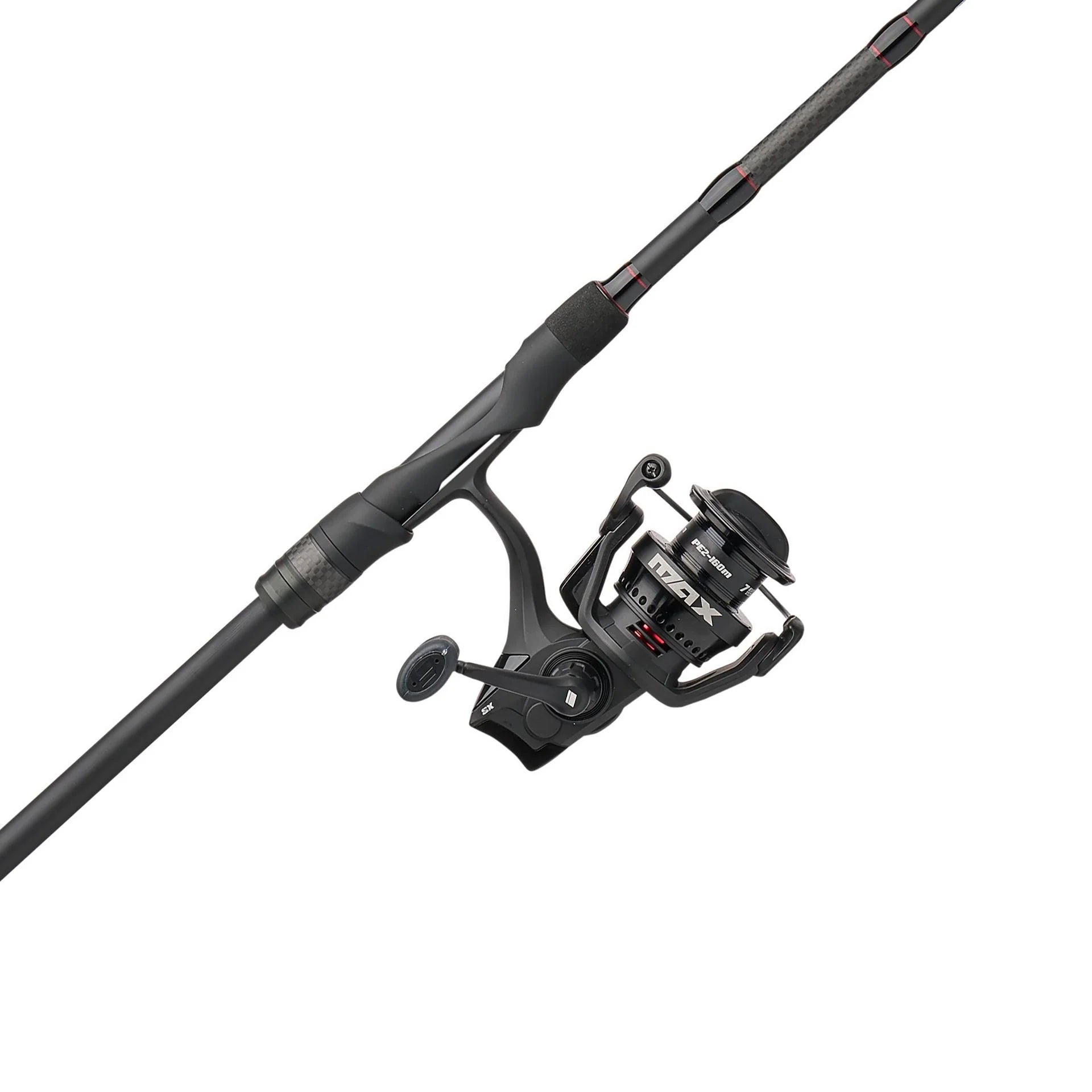 Fishing rod and reel set on a white background