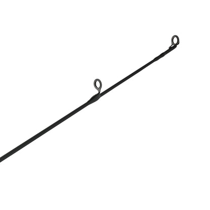Black metal rod with two hooks on a white background