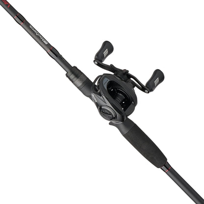 Fishing rod and reel combo on a white background