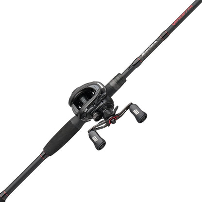 Fishing rod and reel set on a white background