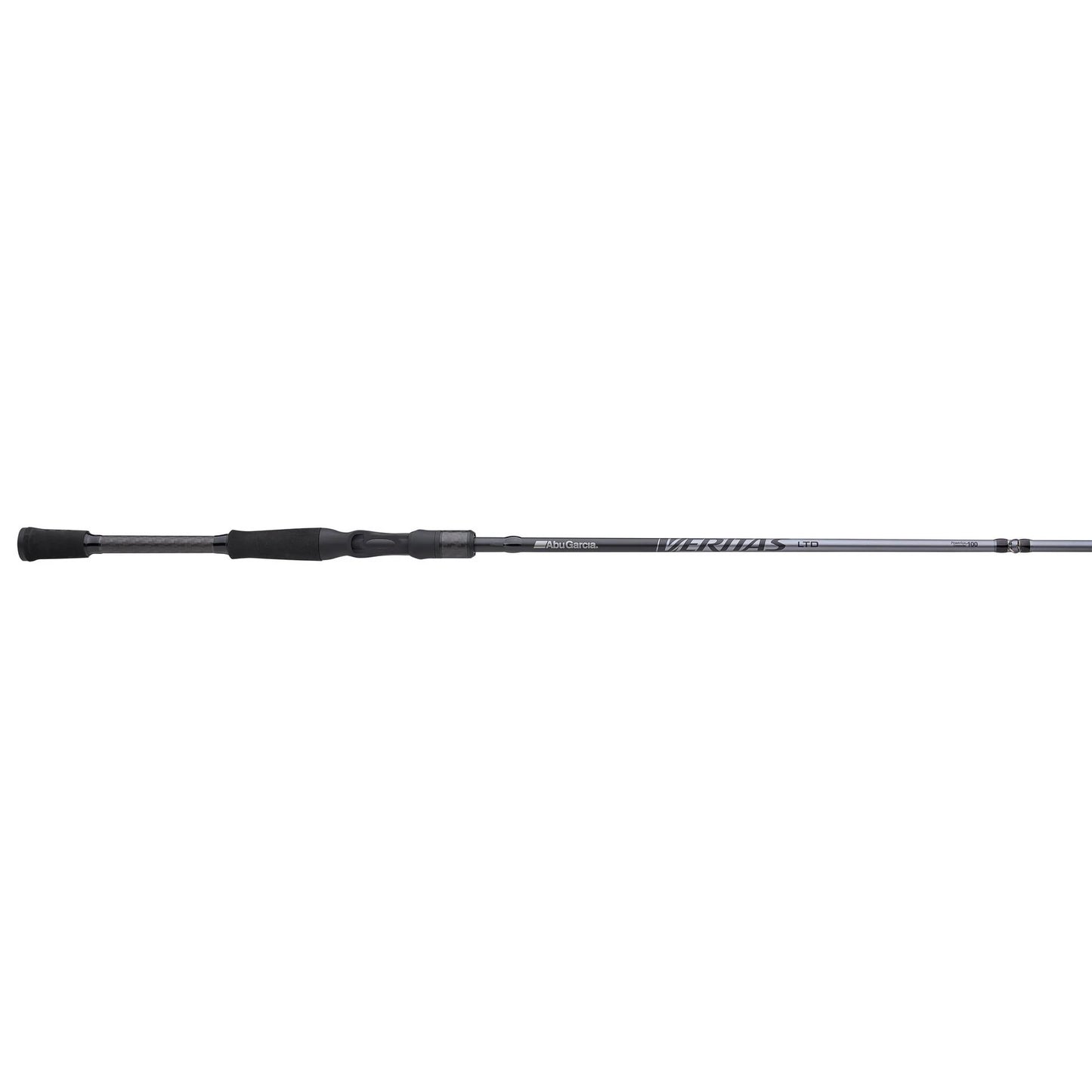 Black fishing rod on a white background