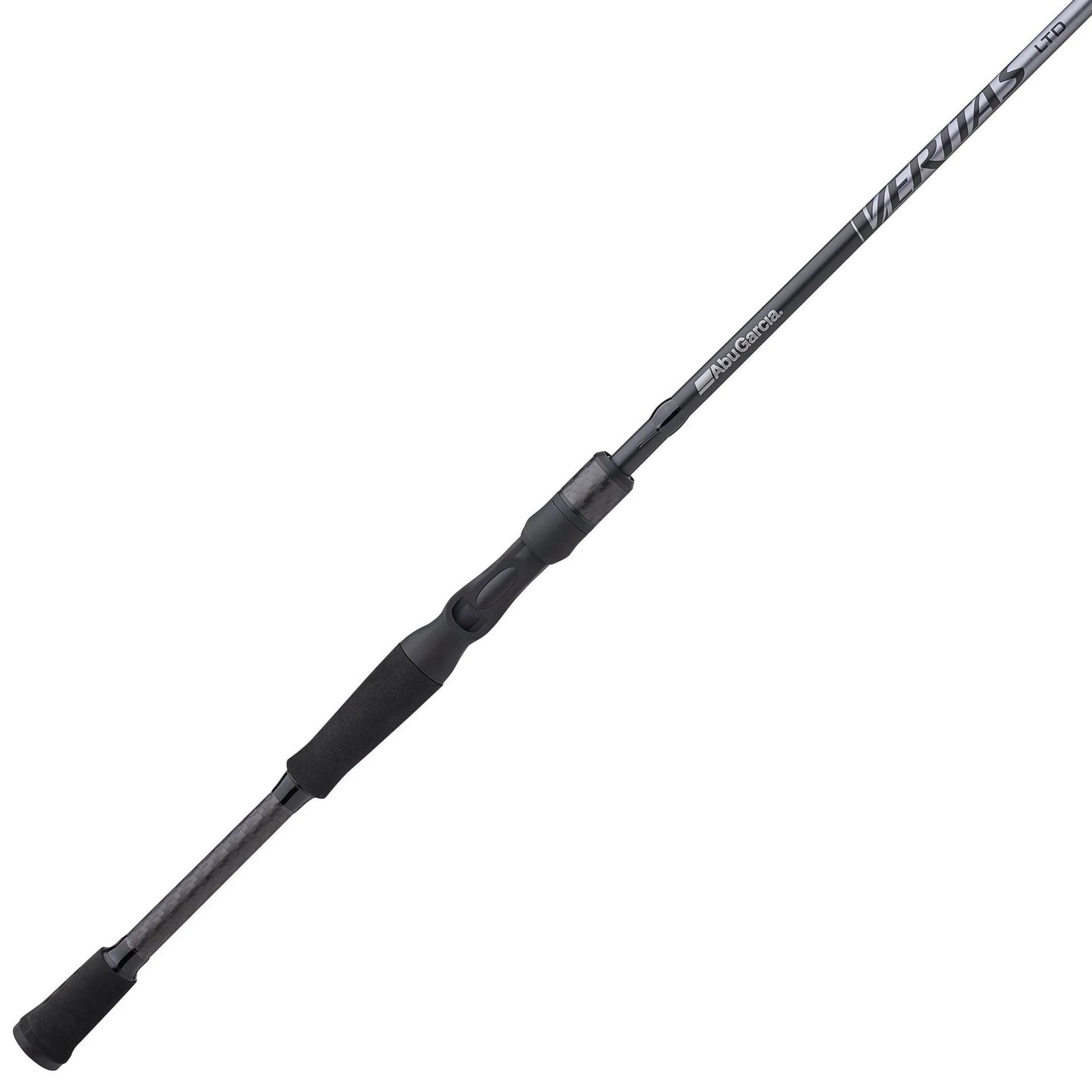 Black fishing rod on a white background