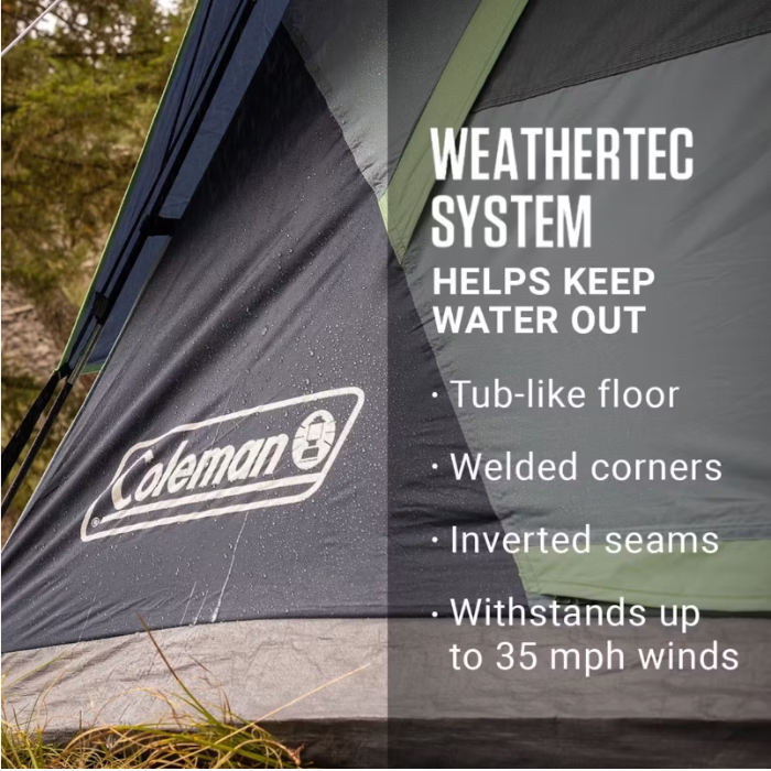 COLEMAN SKYDOME™ 4-PERSON CAMPING TENT W/LED LIGHTING