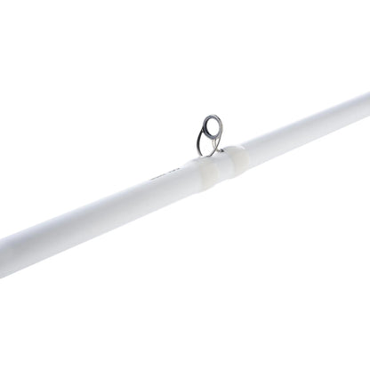 Fishing rod with black and white design on a white background