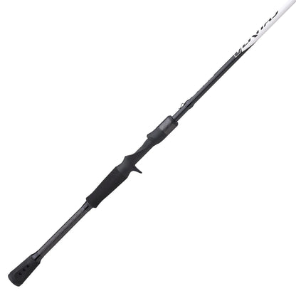 Fishing rod with black and white design on a white background