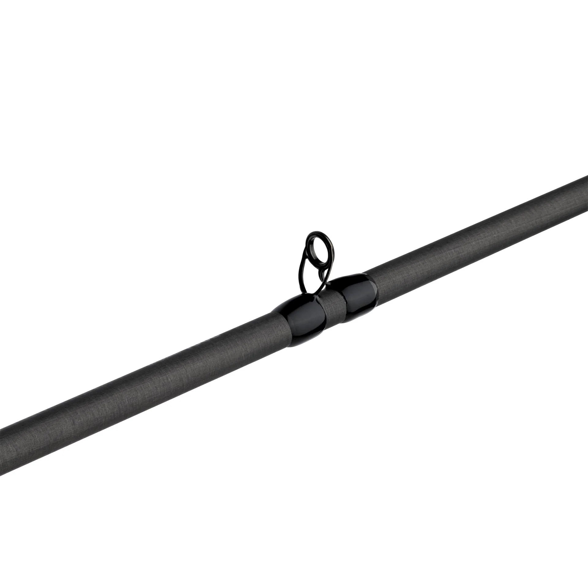 Black fishing rod on a white background