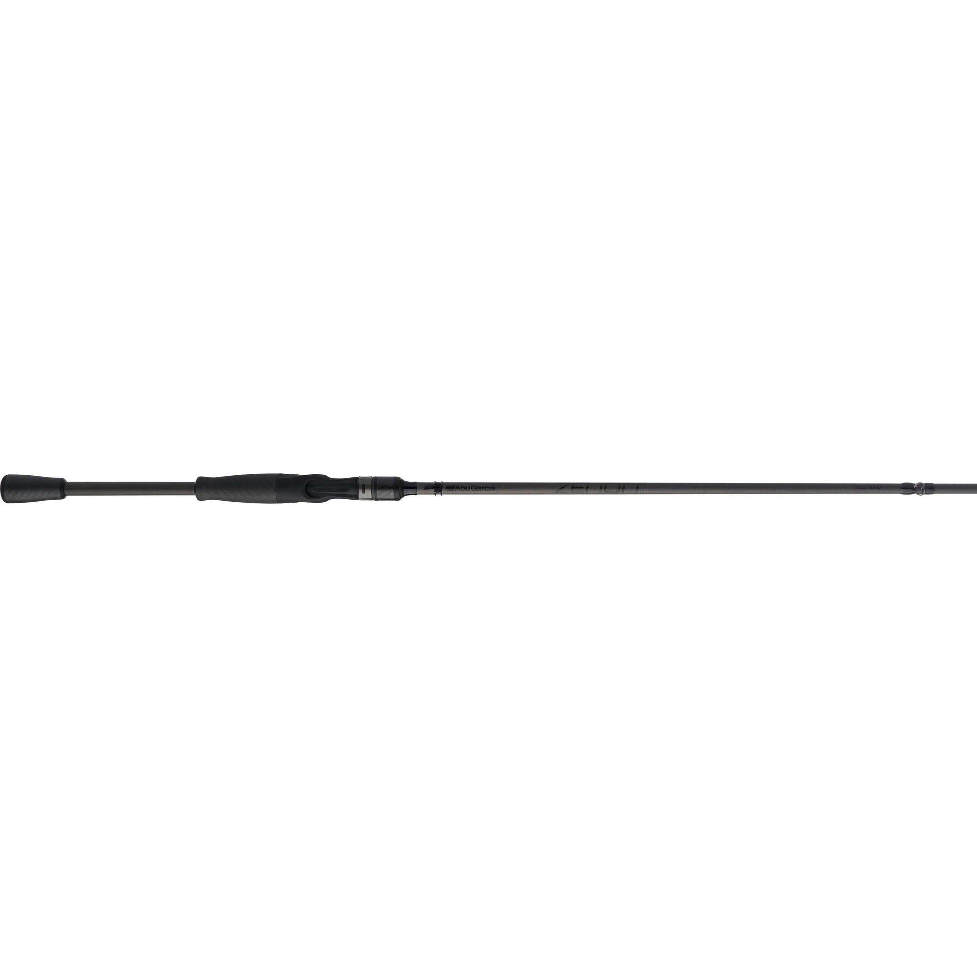 Black fishing rod on a white background