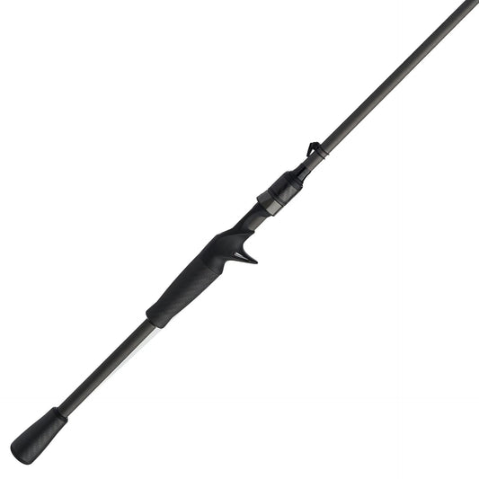 Black fishing rod on a white background