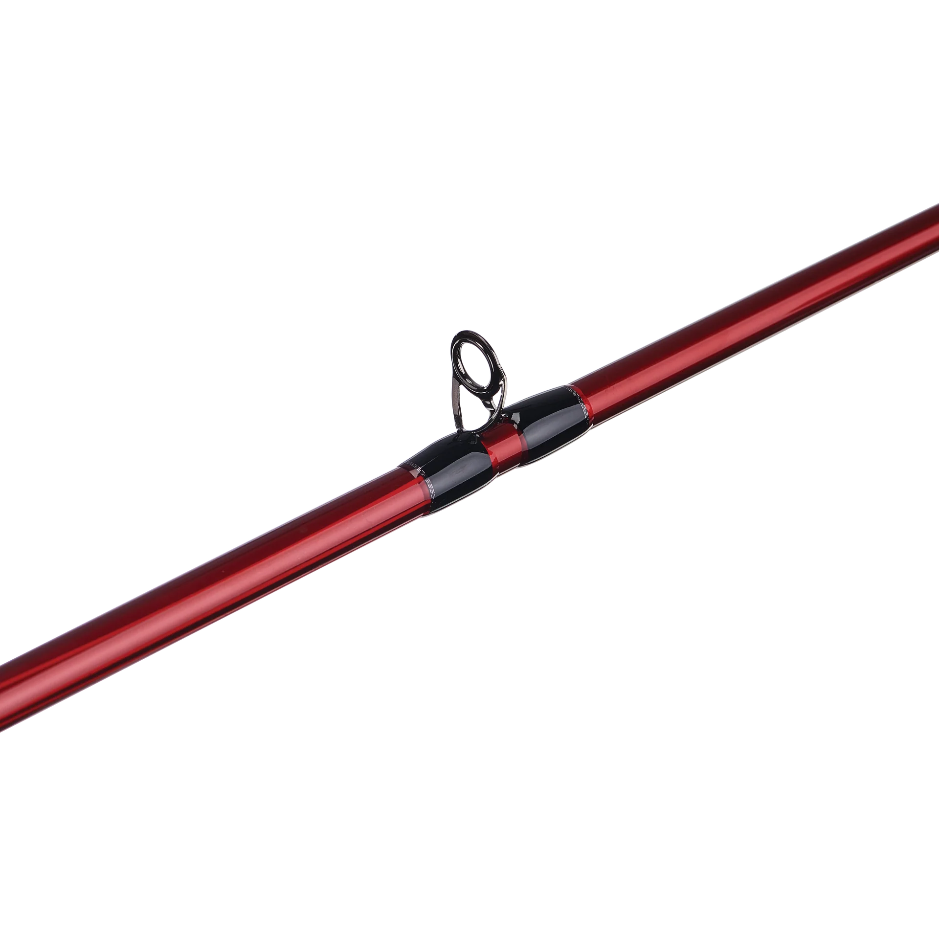 Red fishing rod on a white background