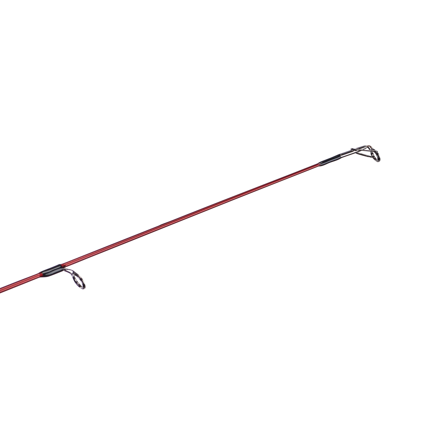 Red fishing rod on a white background