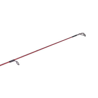 Red fishing rod on a white background