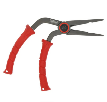 Garden pruners with red handles on a white background