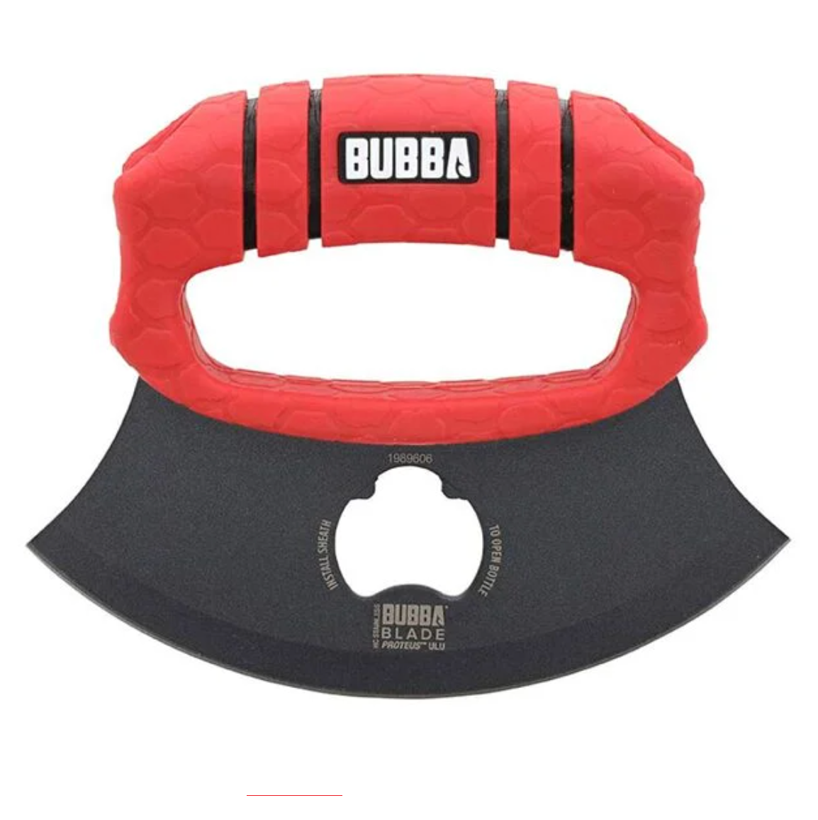 Red and black Bubba Blade on a white background