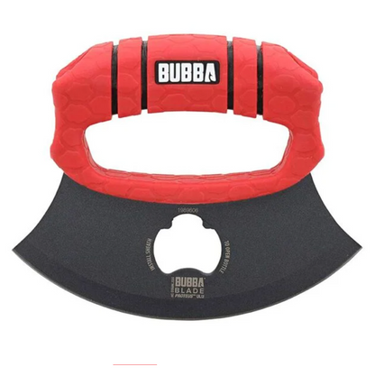 Red and black Bubba Blade on a white background
