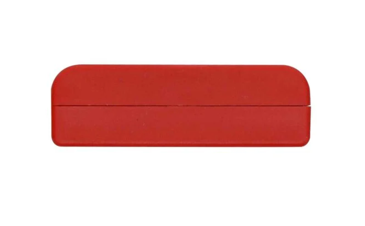Red rectangular object on a white background