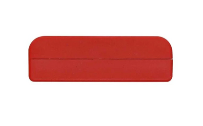 Red rectangular object on a white background