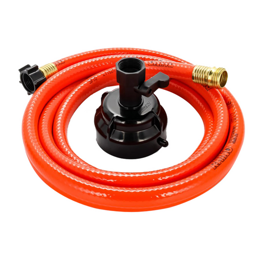 CAMCO RHINOFLEX 10’ CLEAN OUT HOSE W/RINSER CAP - 5/8" INTERNAL DIAMETER