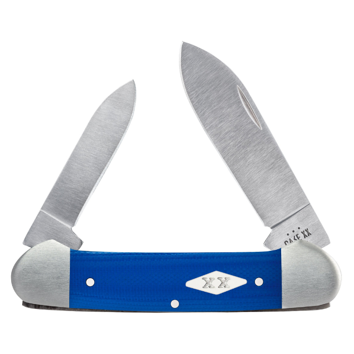 CASE CANOE 2 BLADE 3 5/8" SMOOTH BLUE G-10