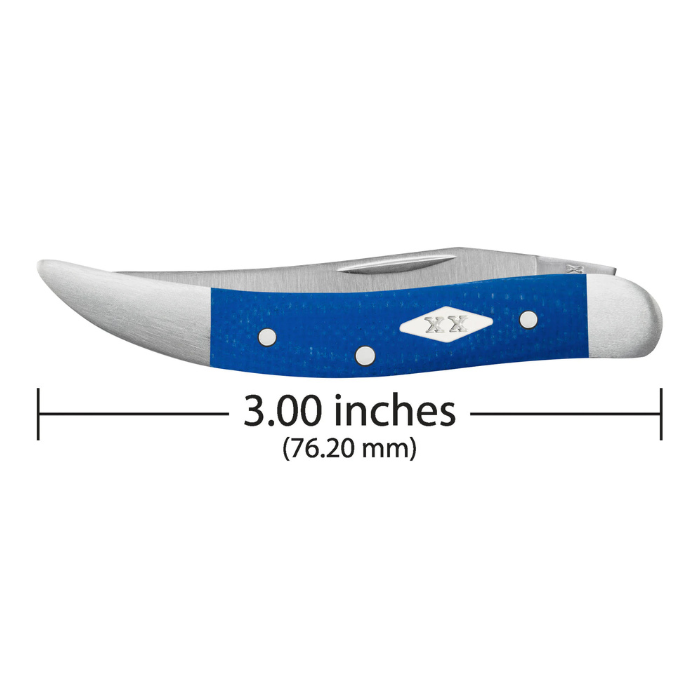 CASE CANOE 2 BLADE 3 5/8" SMOOTH BLUE G-10