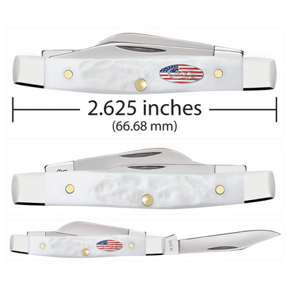 CASE SMALL STOCKMAN 2 5/8" 3 BLADE JIGGED ROUGH WHITE SYNTHETIC