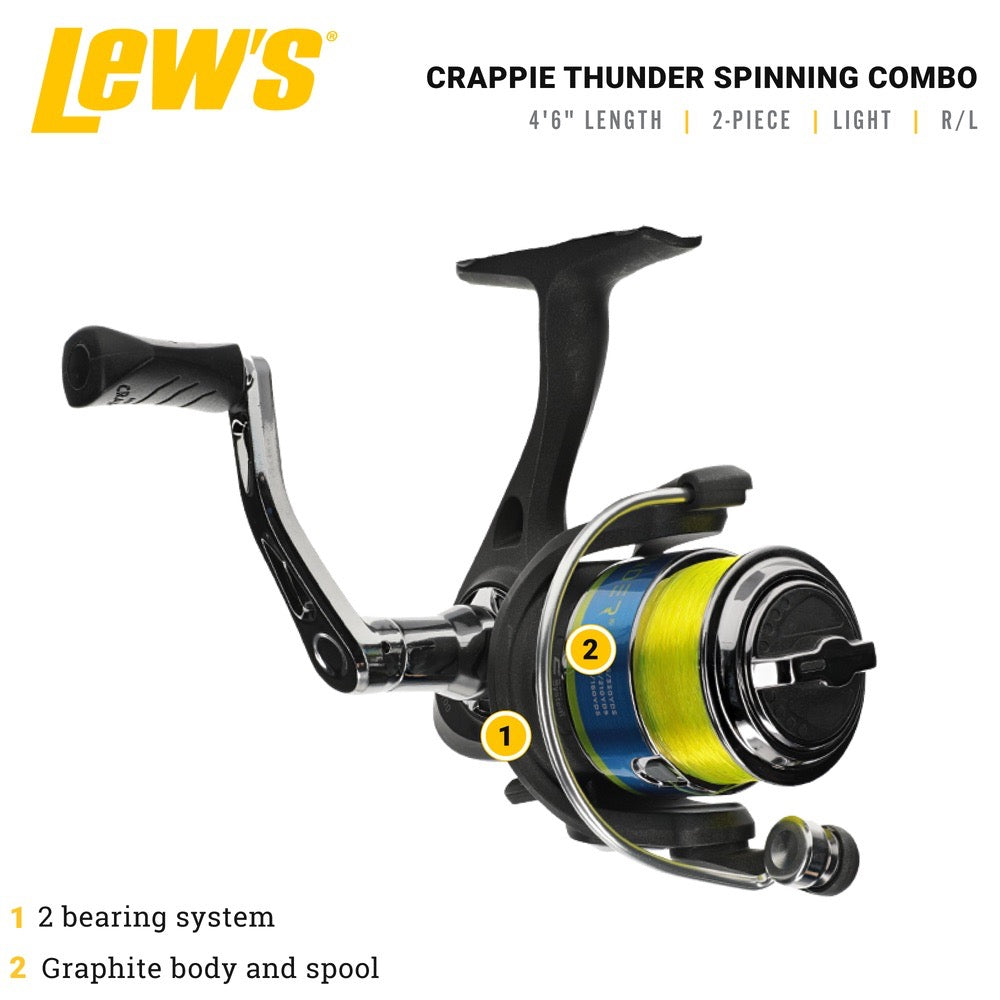 LEW'S CRAPPIE THUNDER SPINNING COMBO 2PC 4'6"