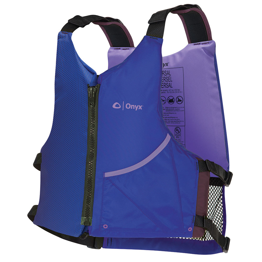 ONYX UNIVERSAL PADDLE PFD LIFE JACKET ADULT BLUE/PURPLE