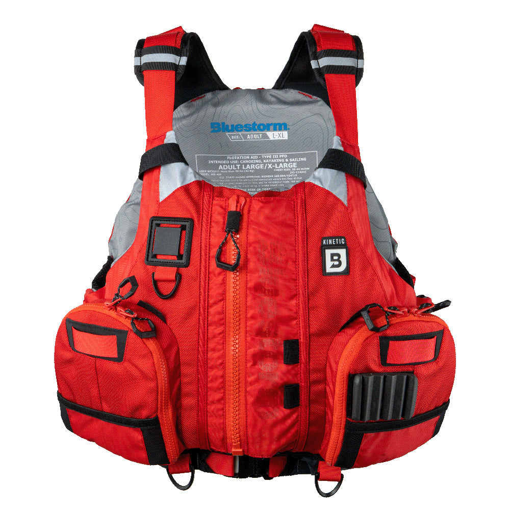 BLUESTORM KINETIC KAYAK FISHING VEST - NITRO RED - S/M