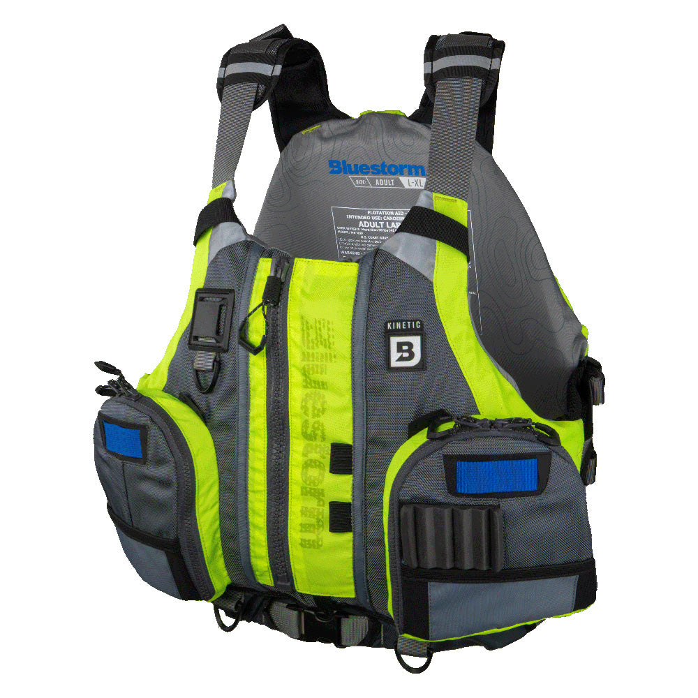 BLUESTORM KINETIC KAYAK FISHING VEST - HI-VIS - S/M