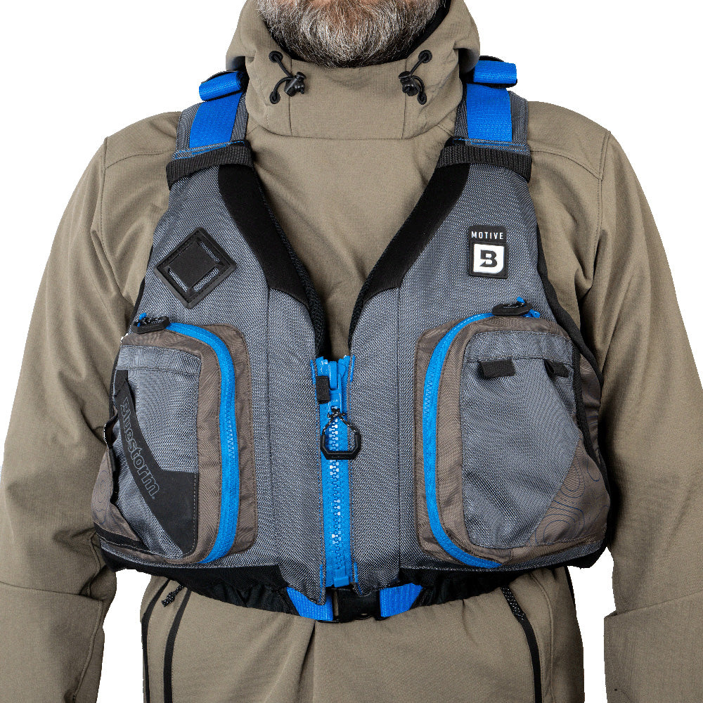 BLUESTORM MOTIVE KAYAK FISHING VEST - DEEP BLUE - S/M