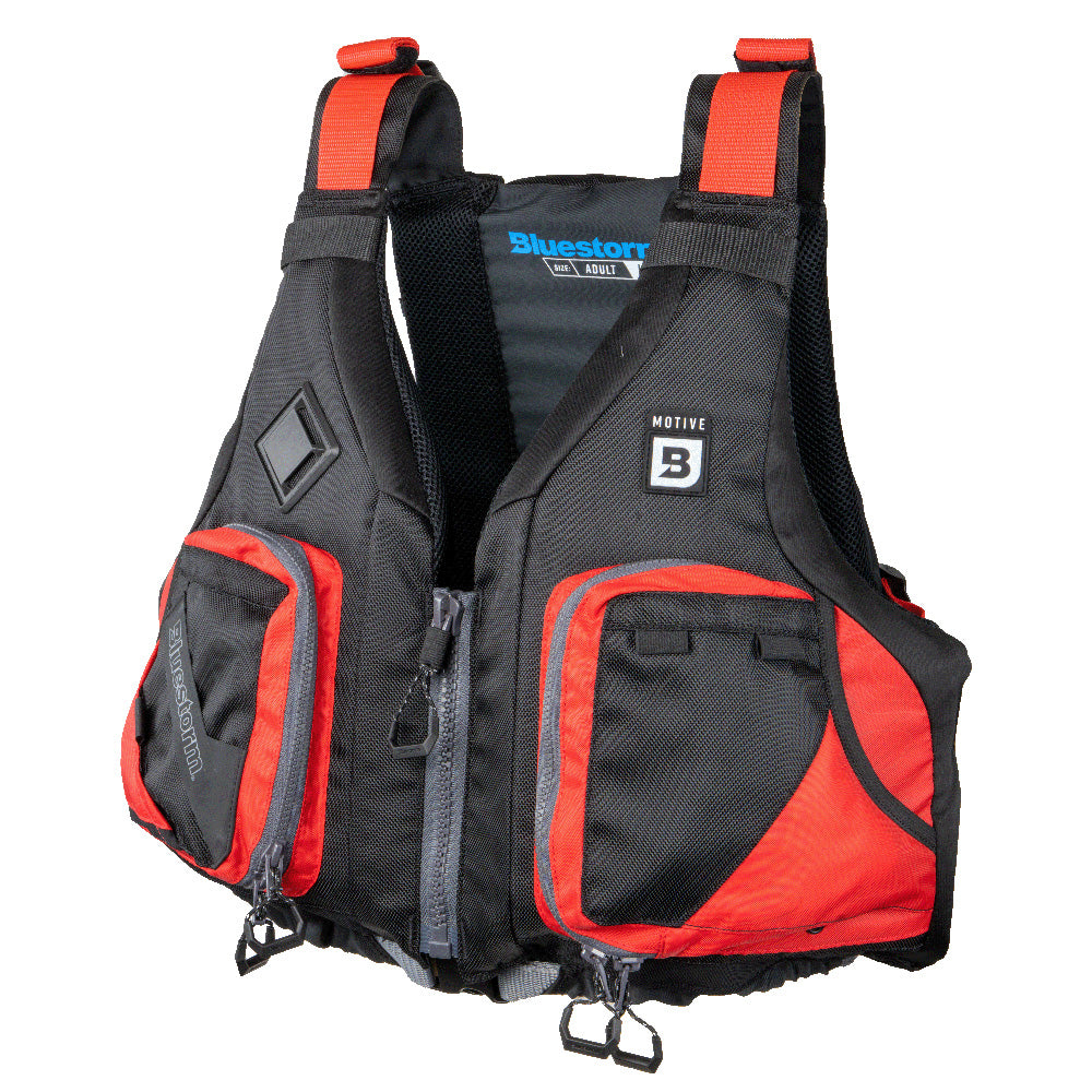 BLUESTORM MOTIVE KAYAK FISHING VEST - NITRO RED - S/M