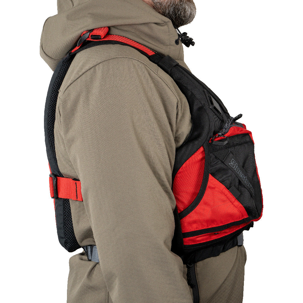 BLUESTORM MOTIVE KAYAK FISHING VEST - NITRO RED - S/M