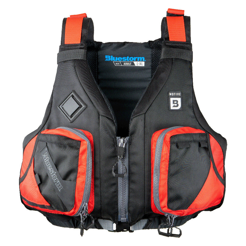 BLUESTORM MOTIVE KAYAK FISHING VEST - NITRO RED - S/M