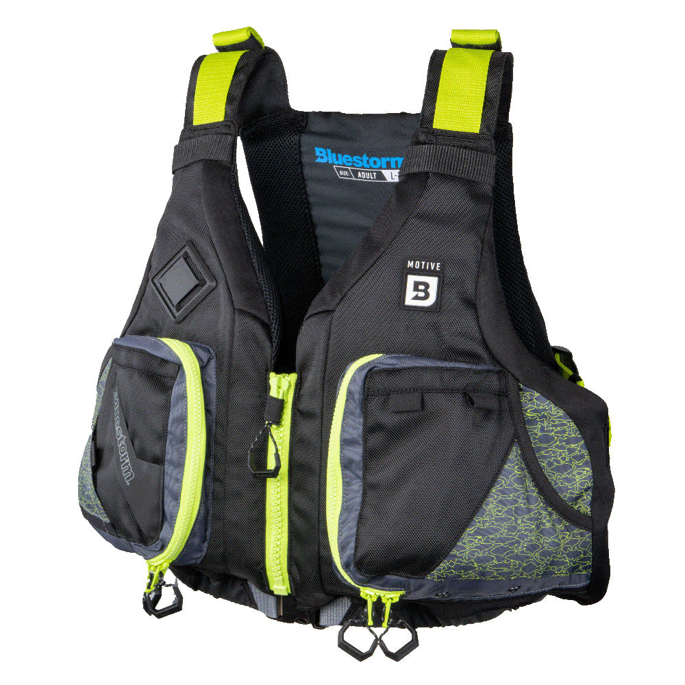 BLUESTORM MOTIVE KAYAK FISHING VEST - HI-VIS - S/M