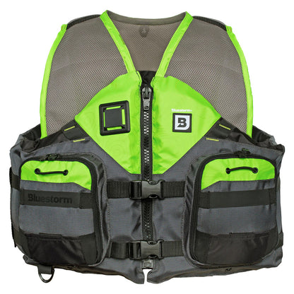 BLUESTORM SPORTSMAN ADULT MESH FISHING LIFE JACKET - HI-VIS - S/M