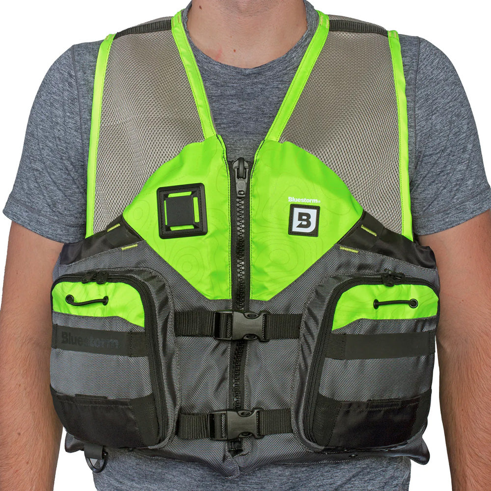 BLUESTORM SPORTSMAN ADULT MESH FISHING LIFE JACKET - HI-VIS - S/M