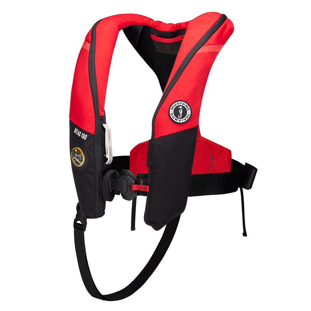 MUSTANG ATLAS 190 DLX OPEN OCEAN INFLATABLE PFD - RED/BLACK
