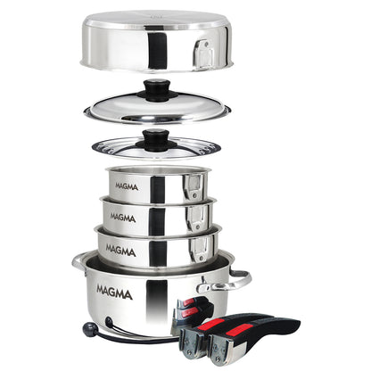 MAGMA 10 PIECE INDUCTION COOKWARE SET - STAINLESS STEEL