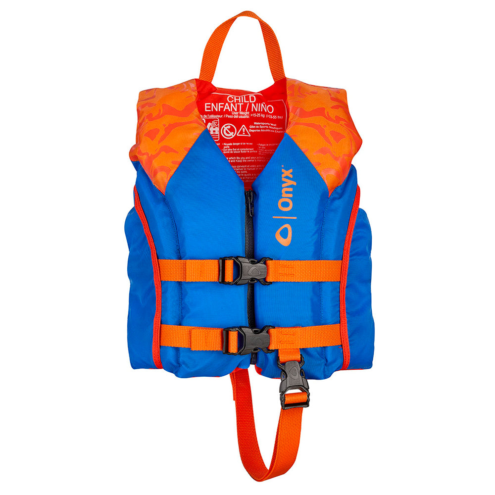 ONYX SHOAL ALL ADVENTURE CHILD PADDLE & WATER SPORTS LIFE JACKET ORANGE FRONT