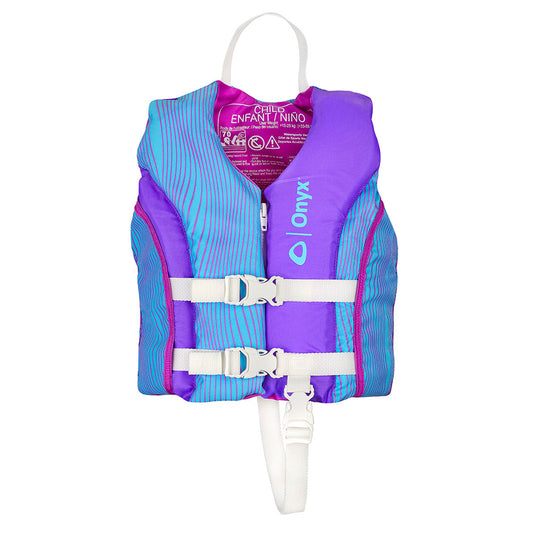 ONYX SHOAL ALL ADVENTURE CHILD PADDLE & WATER SPORTS LIFE JACKET PURPLE FRONT