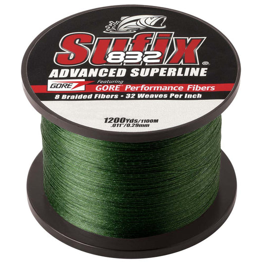 SUFIX 832 ADVANCED SUPERLINE BRAID LO-VIS GREEN 30LB 1200YDS