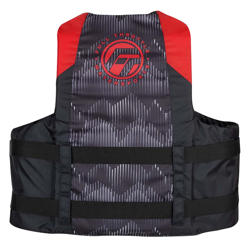 FULL THROTTLE ADULT NYLON LIFE JACKET - L/XL - RED/BLACK