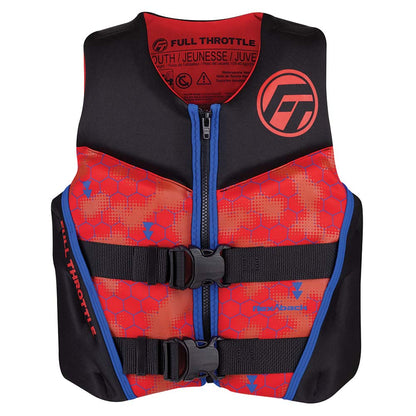 FULL THROTTLE YOUTH RAPID-DRY FLEX-BACK LIFE JACKET - RED/BLACK